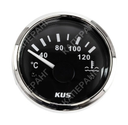 Указатель температуры двигателя 40-120 гр., черный циферблат, нержавеющий ободок, д. 52 мм (JMV00276